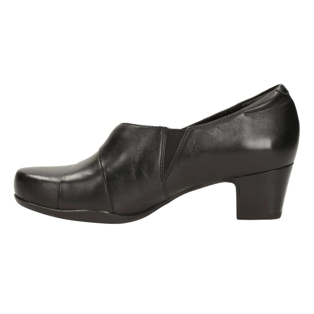 CLARKS WOMEN'S ROSALYN ADELE BLACK LEATHER - Picture 2 of 7